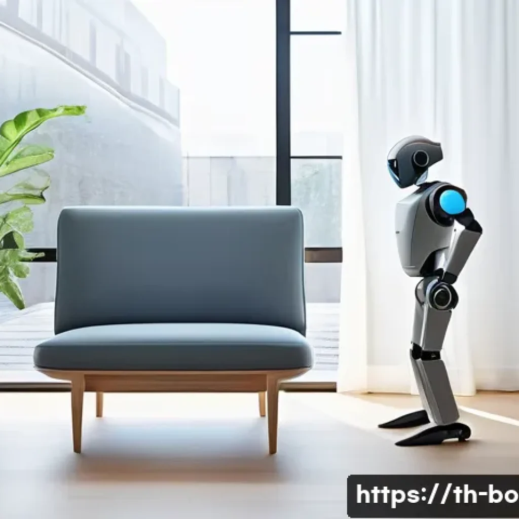 로봇기술사 실무 노하우 - **Prompt 1: The Intuitive Sensor-Equipped Robot**
A friendly, advanced service robot with a slee...