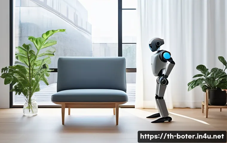 로봇기술사 실무 노하우 - **Prompt 1: The Intuitive Sensor-Equipped Robot**
A friendly, advanced service robot with a slee...
